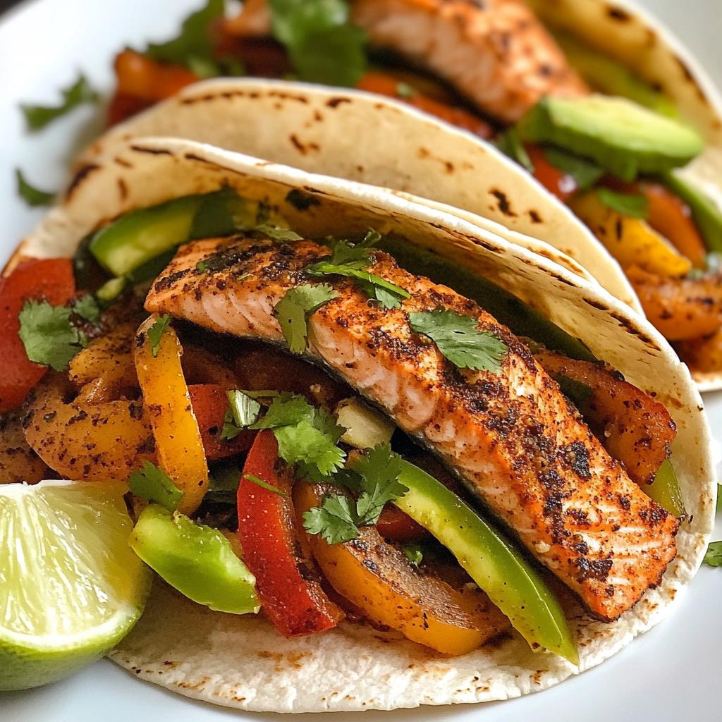 15-Minute Blackened Salmon Fajitas - detail 1