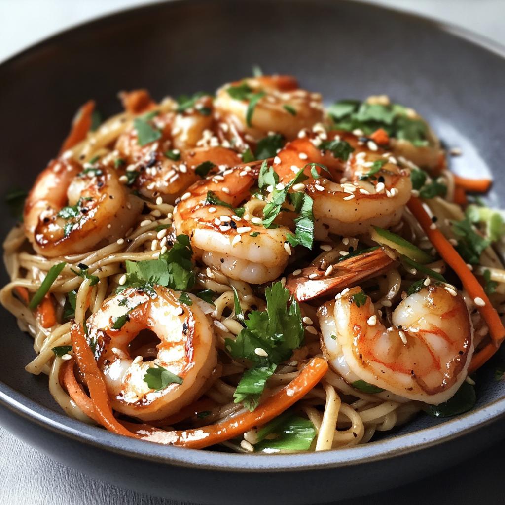 15-Minute Miso & Ginger Prawn Noodle Salad - detail 1