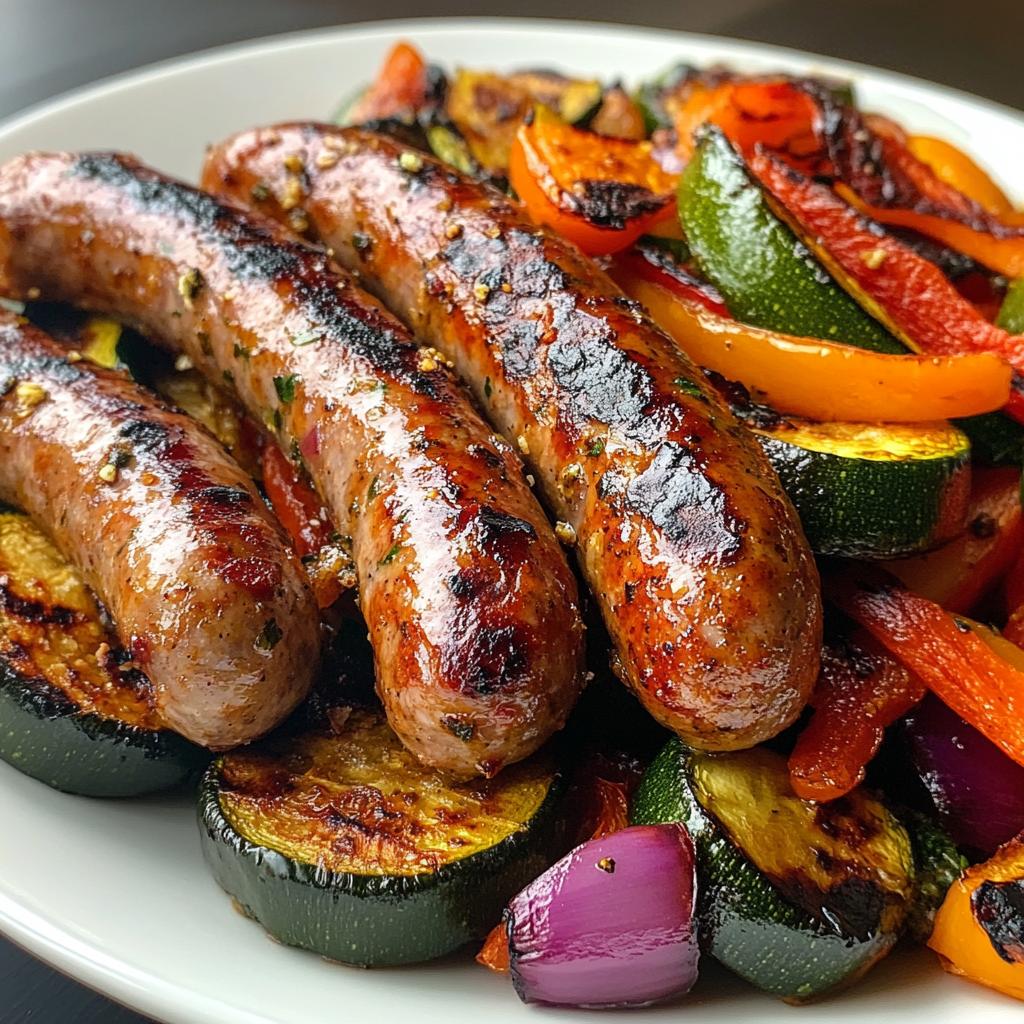 Air Fryer Harissa Sausage & Veg Traybake
