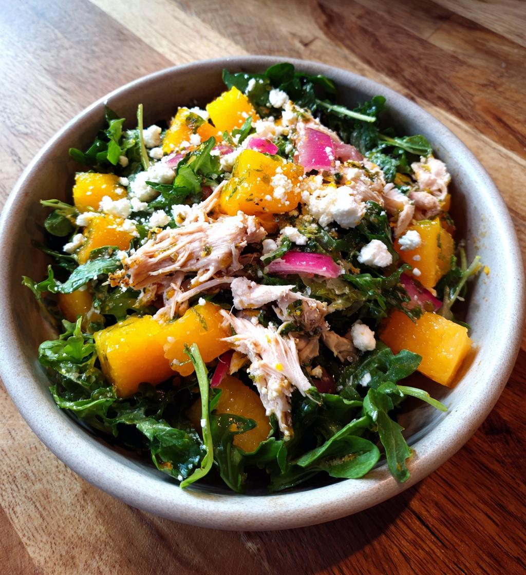 Arugula, Chicken & Melon Salad with Sumac Dressing