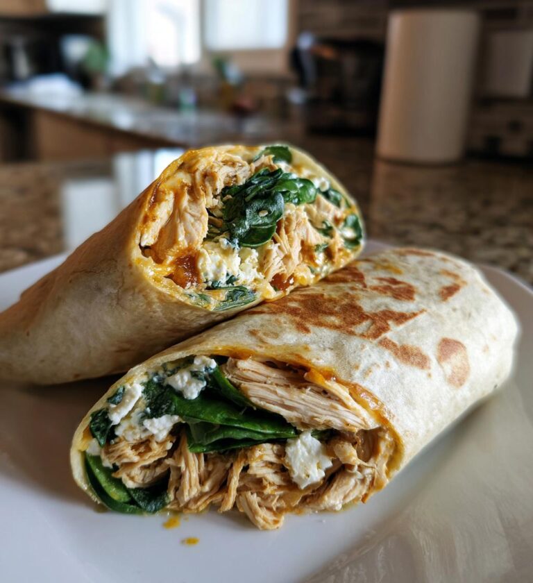 Chicken, Spinach & Feta Wraps