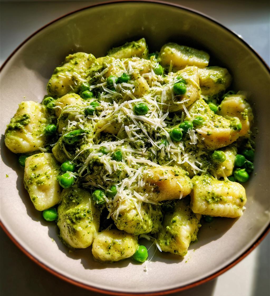 Creamy Pesto Gnocchi with Peas