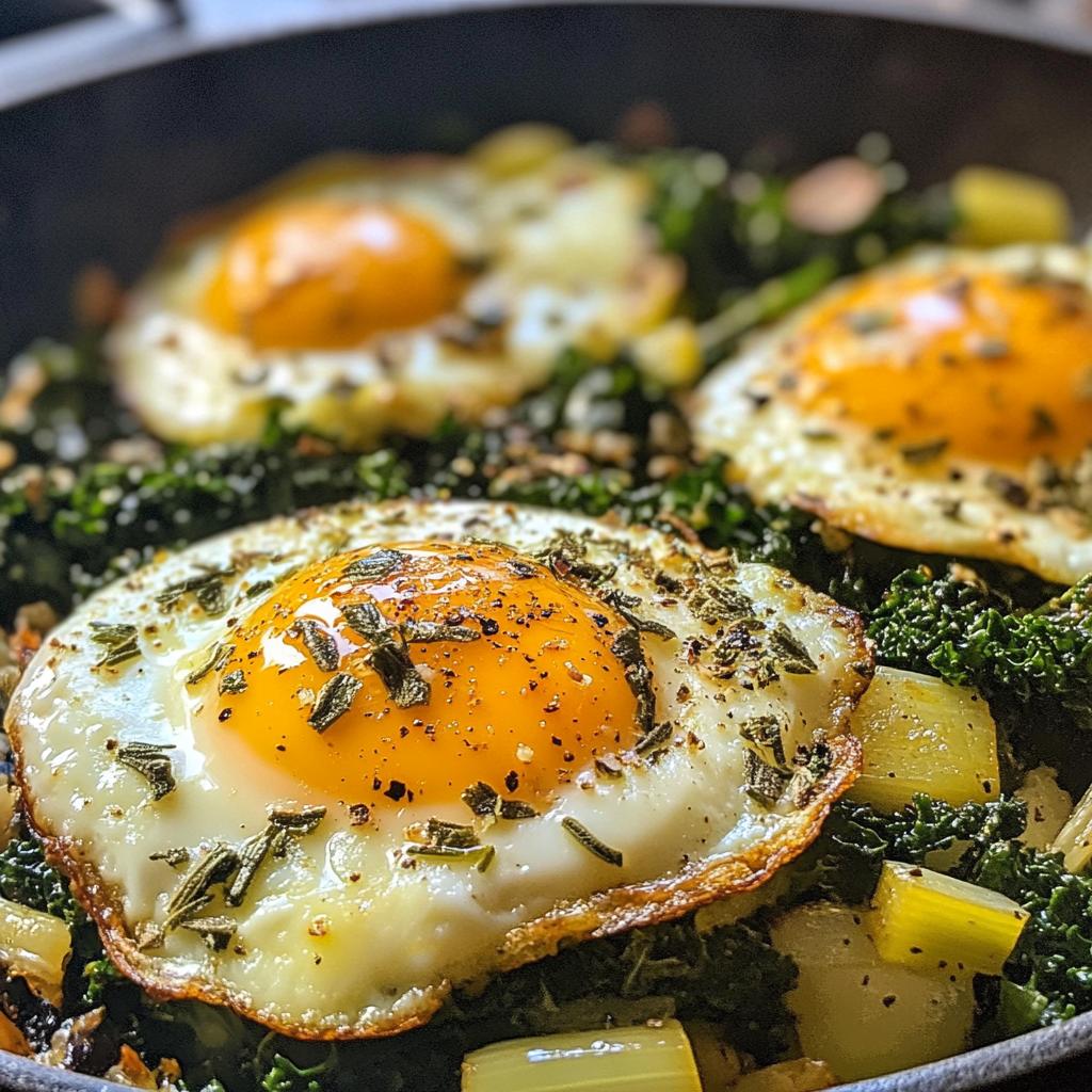 Leek & Kale Hash with Sage Fried Eggs