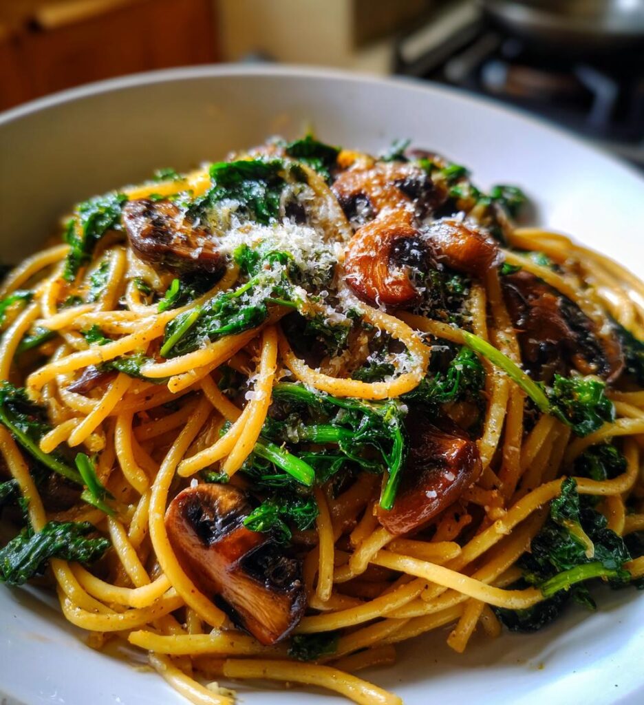 Mushroom & Kale Spaghetti
