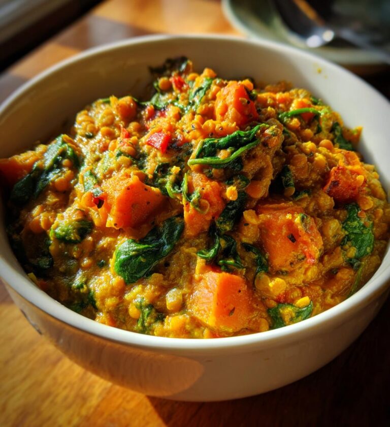 Spinach, Sweet Potato & Lentil Dhal