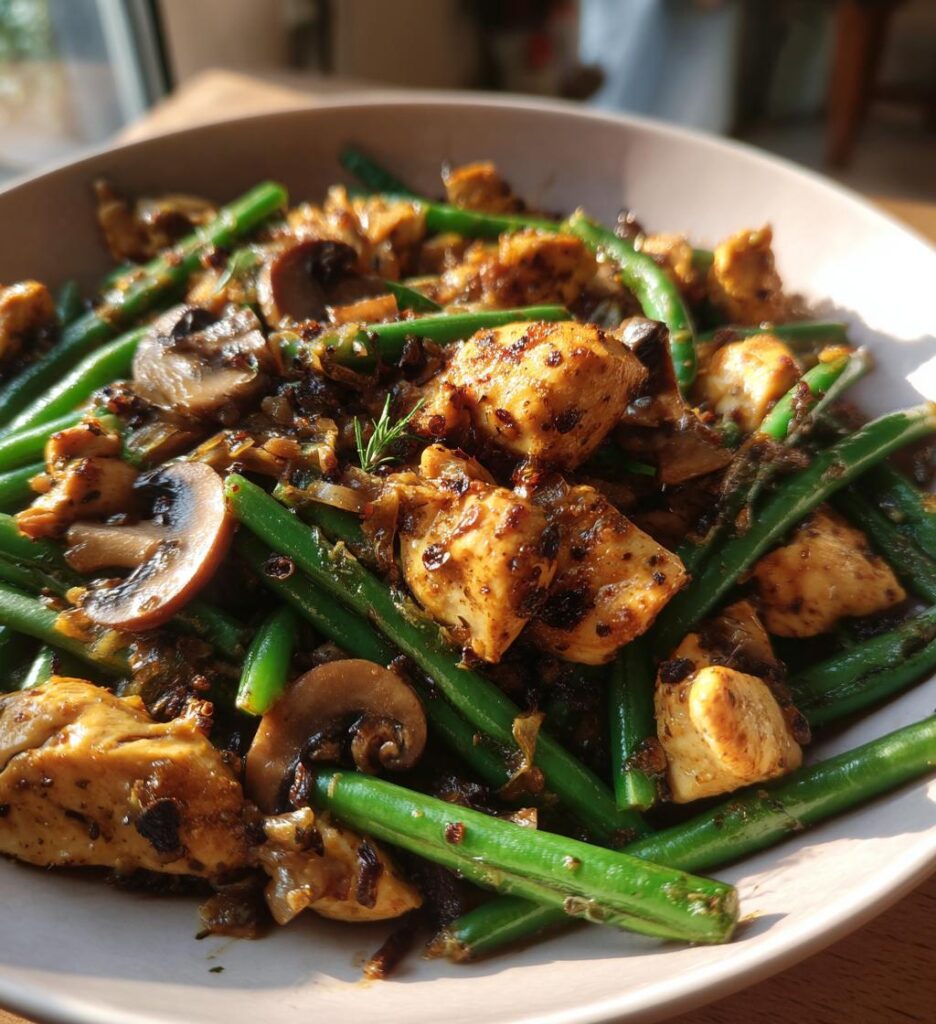 chicken mushroom green beans