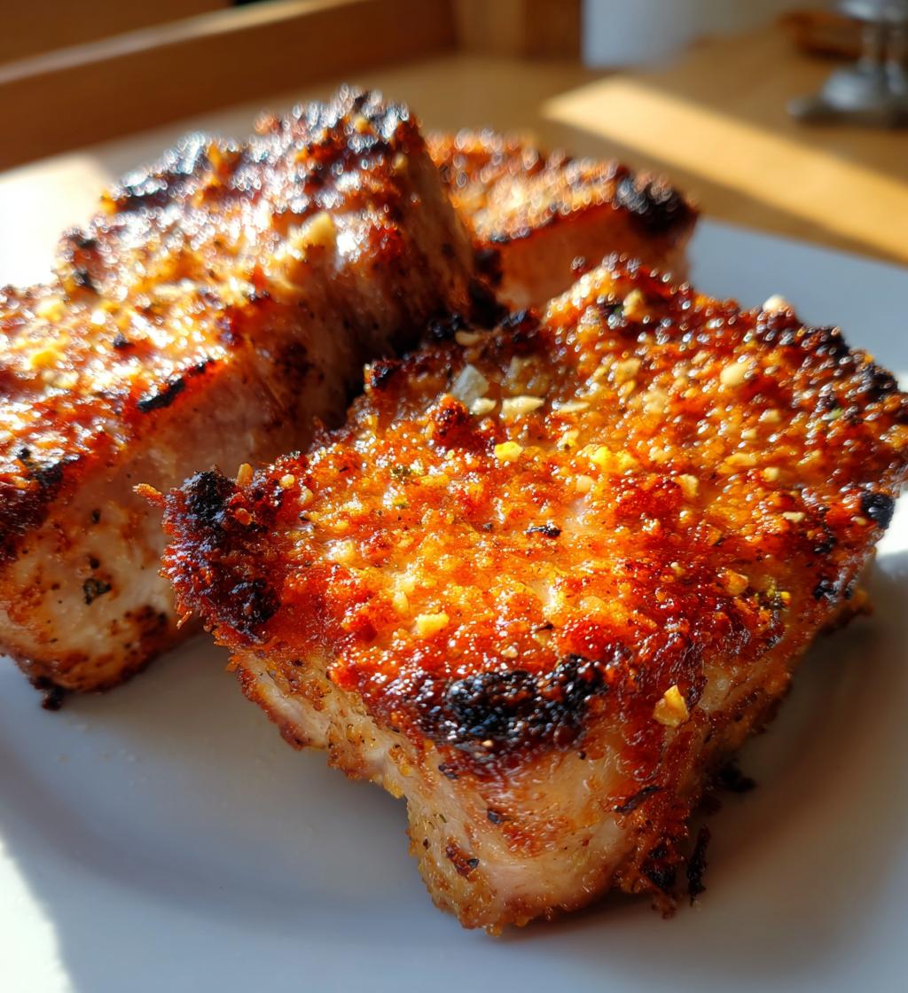 crispy garlic parmesan pork chops