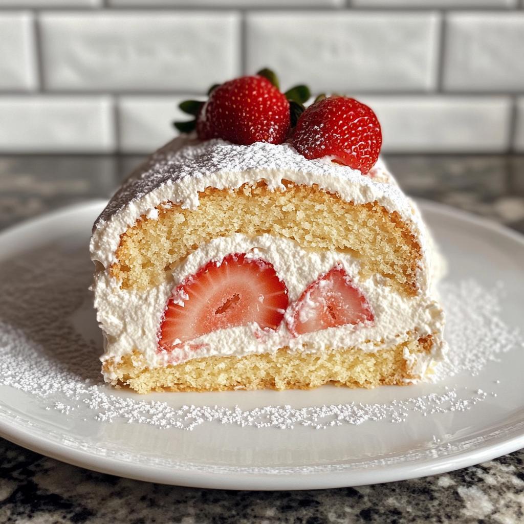 fluffy strawberry shortcake cheesecake roll