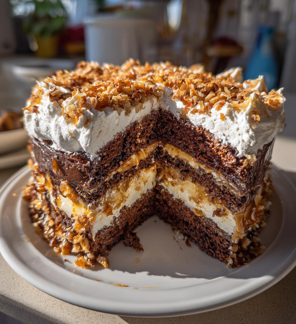 german chocolate poke cake