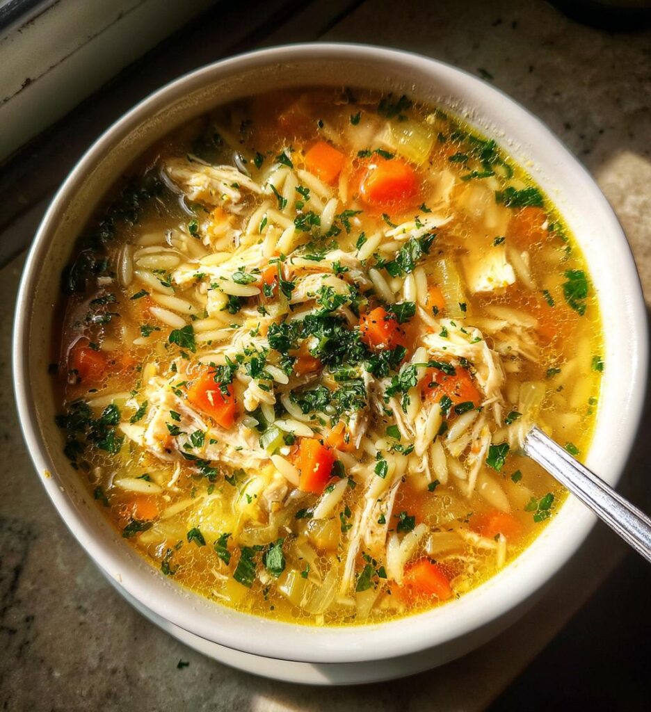 lemon chicken orzo soup