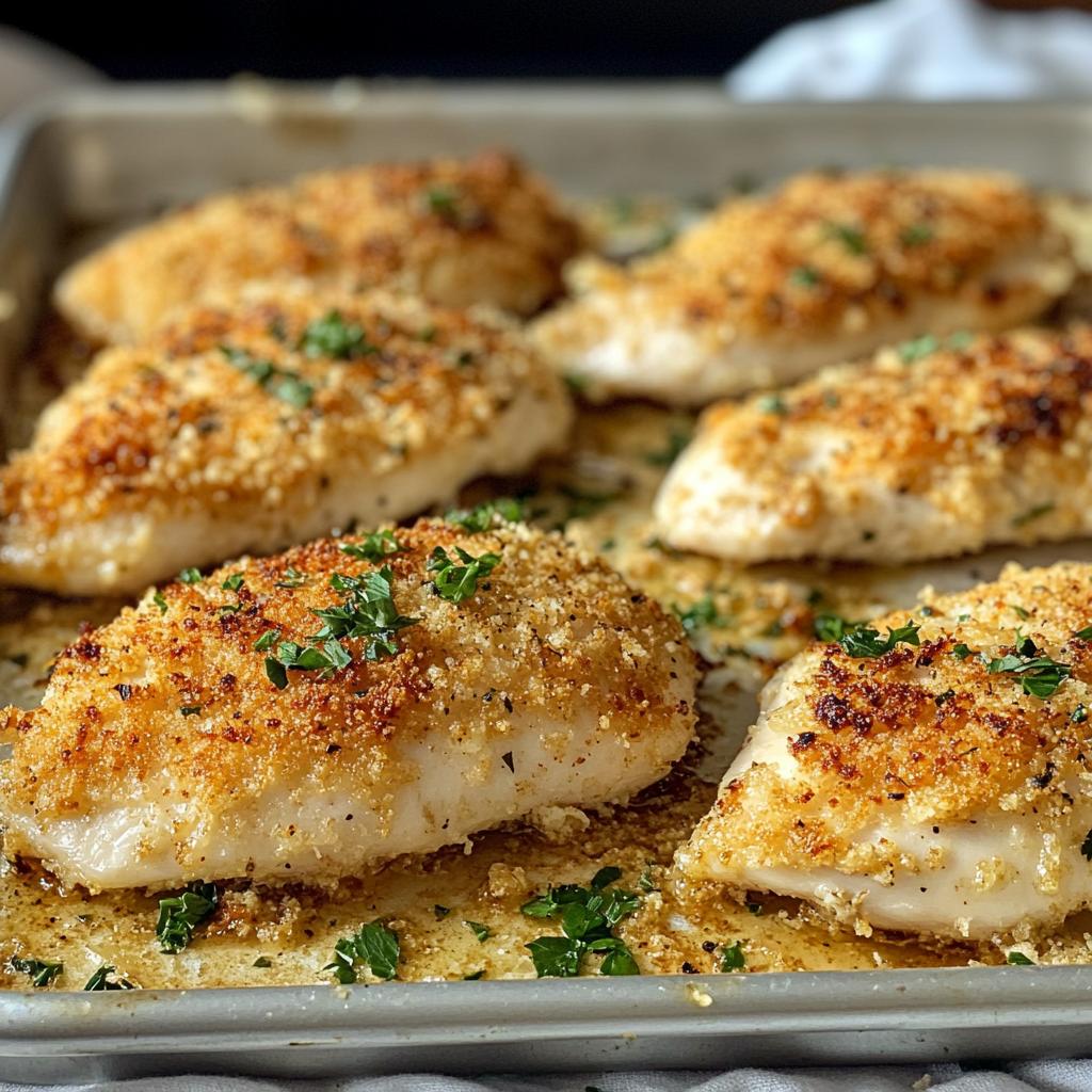parmesan crusted chicken sheet pan - detail 1