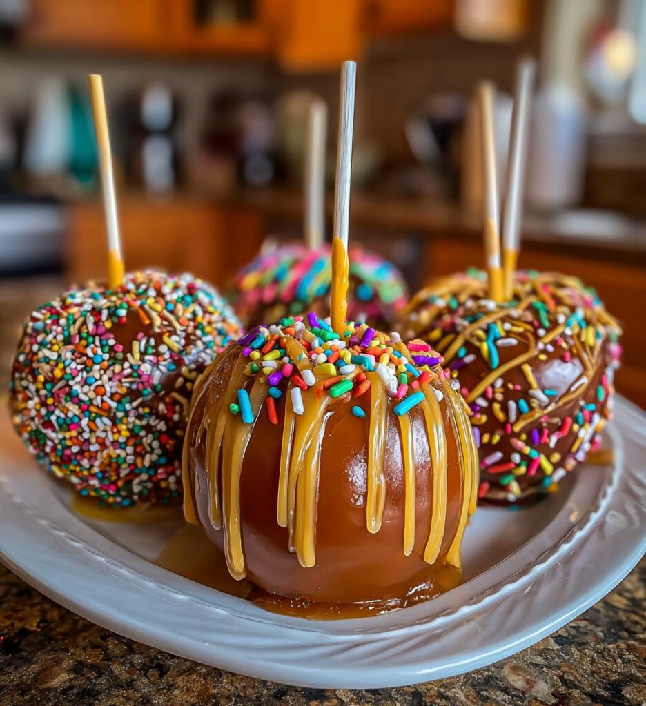 valentines caramel apples