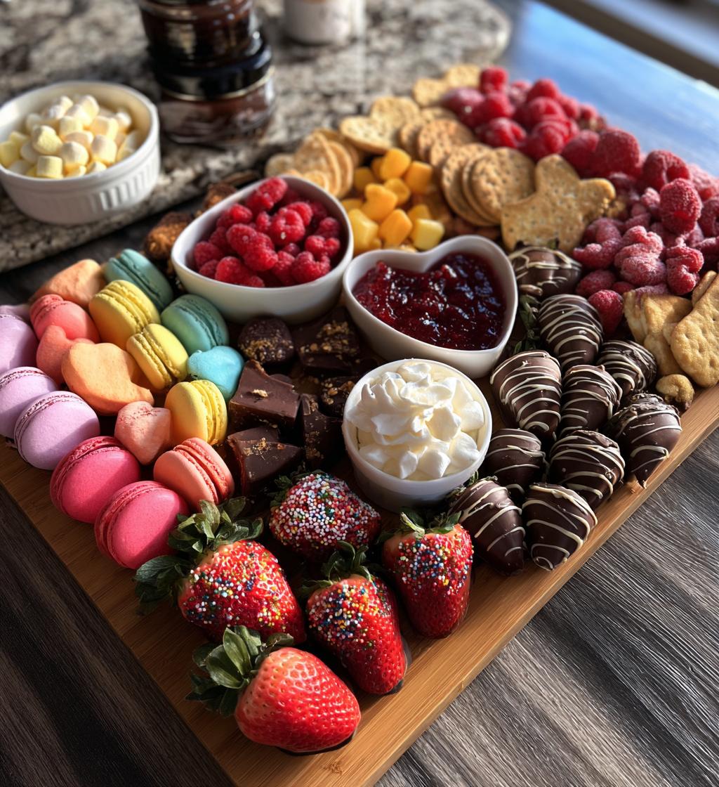 valentines day charcuterie board dessert